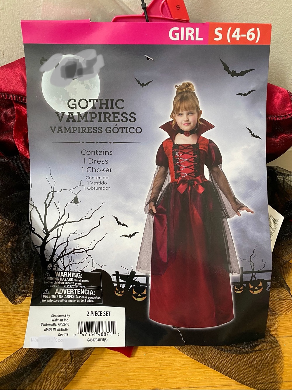 Gothic Vampiress Girls Costume (Size S 4-6) Brand NEW